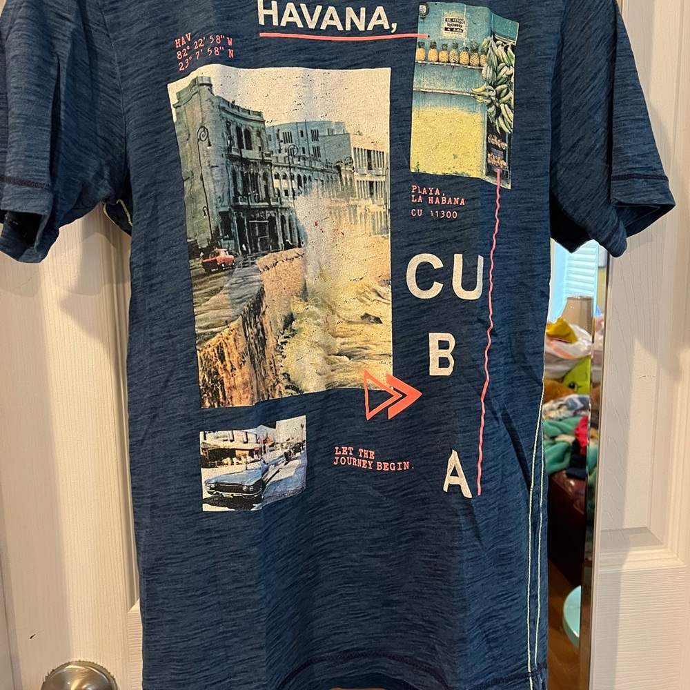 Blue Havana Cuba Graphic T-Shirt Boys